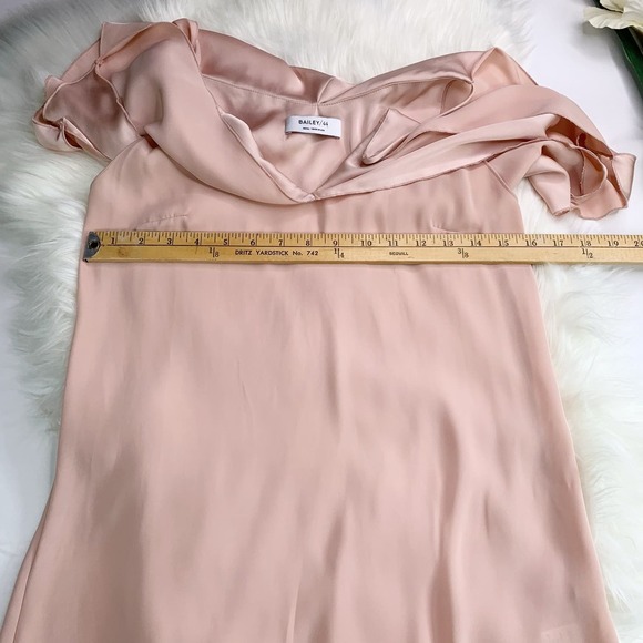 Bailey 44 Kate Top Cold Shoulder Champagne Pink Drape Blouse Small - Picture 11 of 14